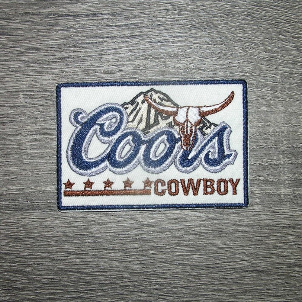 Coors Banquet Rodeo Bull Embroidered Iron On Patch 3" x 3"